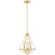 Dawes 3 Light 13 inch Painted Modern Gold Indoor Pendant Ceiling Light